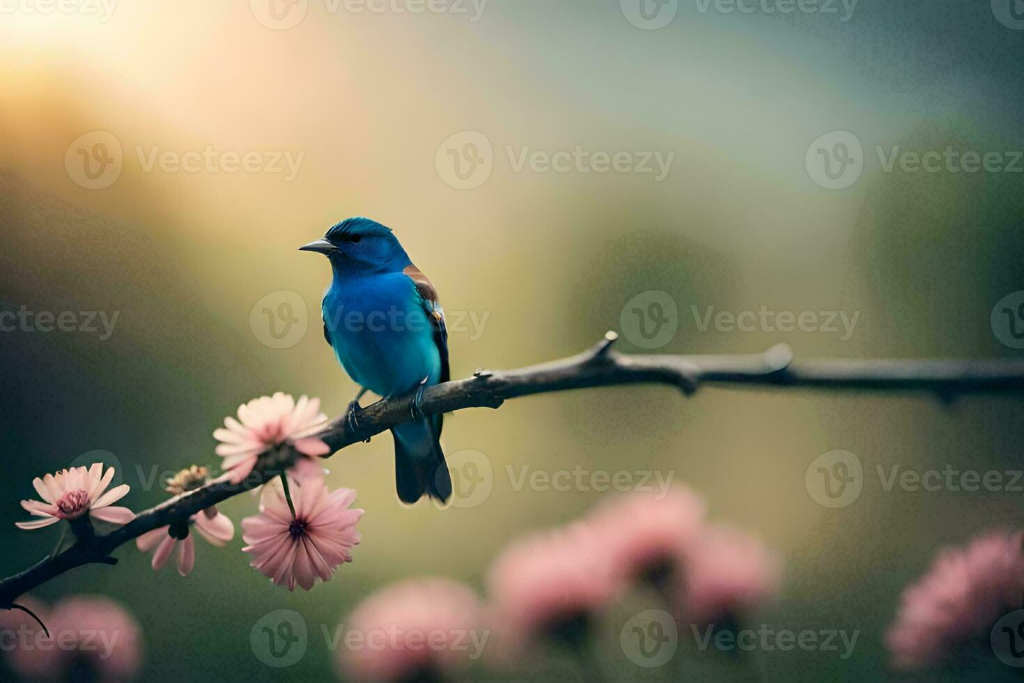 photo wallpaper the sky, bird, flowers, the sun, the bird, the bird, the. AI-Generated