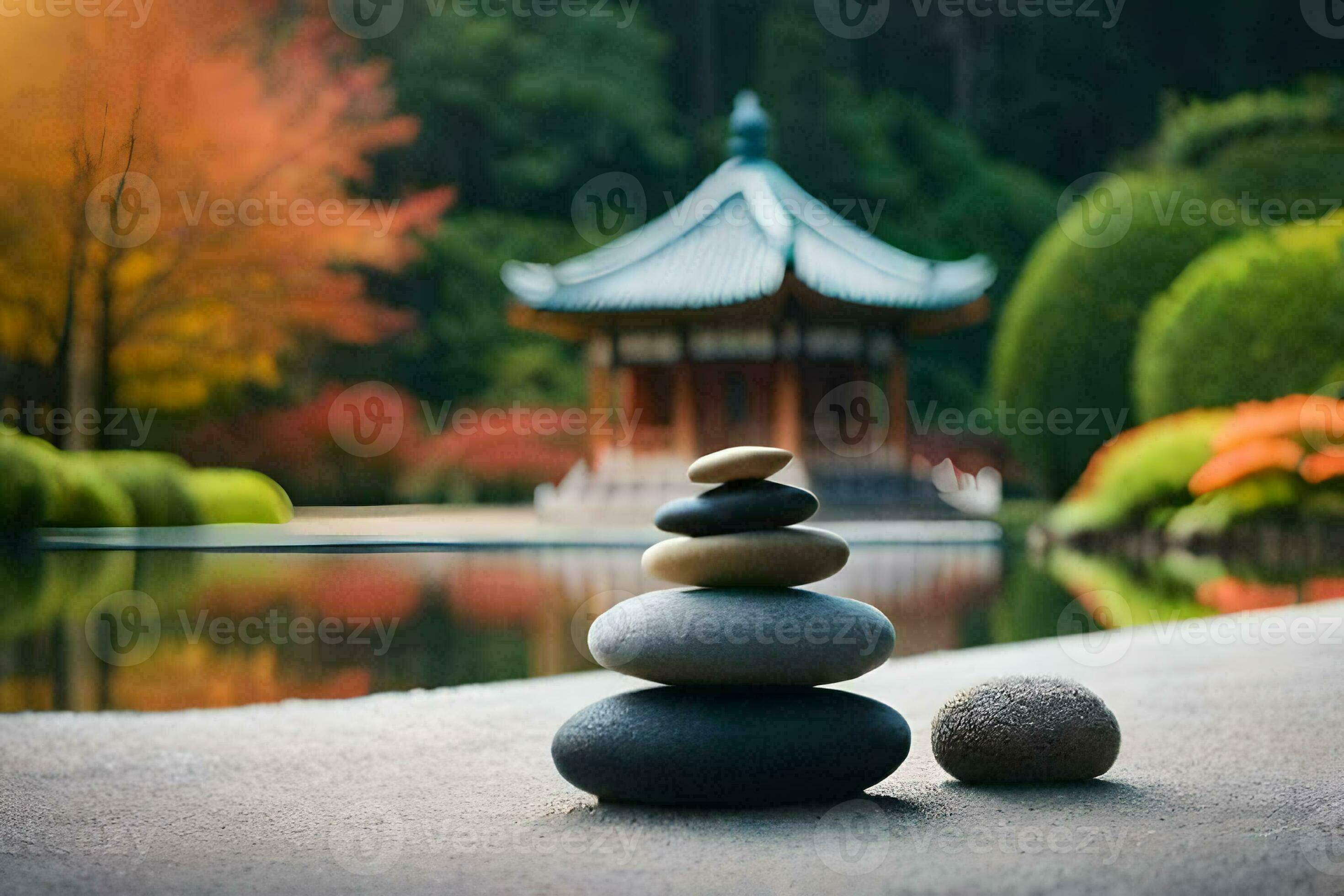 zen jardín, zen jardín, zen jardín, zen jardín, zen jardín,. generado por  ai 33463569 Foto de stock en Vecteezy