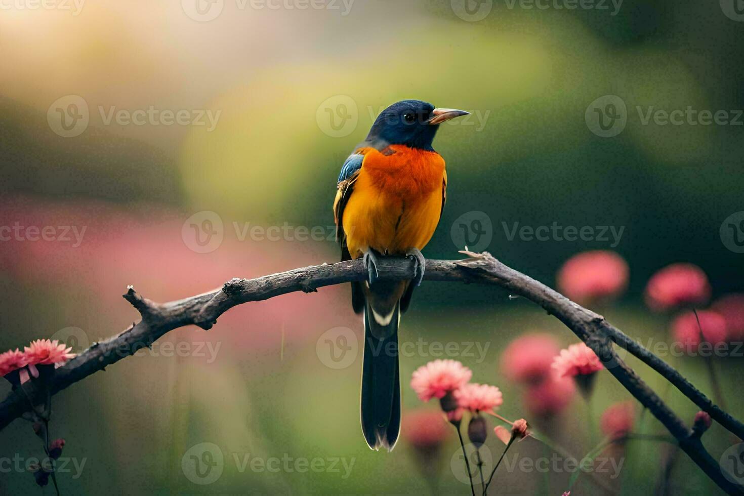 photo wallpaper the sky, bird, flowers, nature, bird, flowers, nature, bird,. AI-Generated