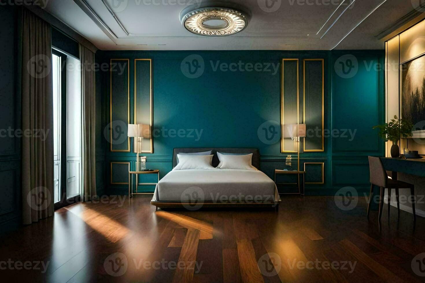 un cama o camas en un habitación a el ritz París París. generado por ai foto