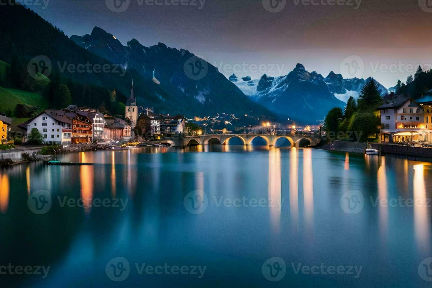 el hermosa pueblo de Altenburg en el suizo Alpes. generado por ai foto