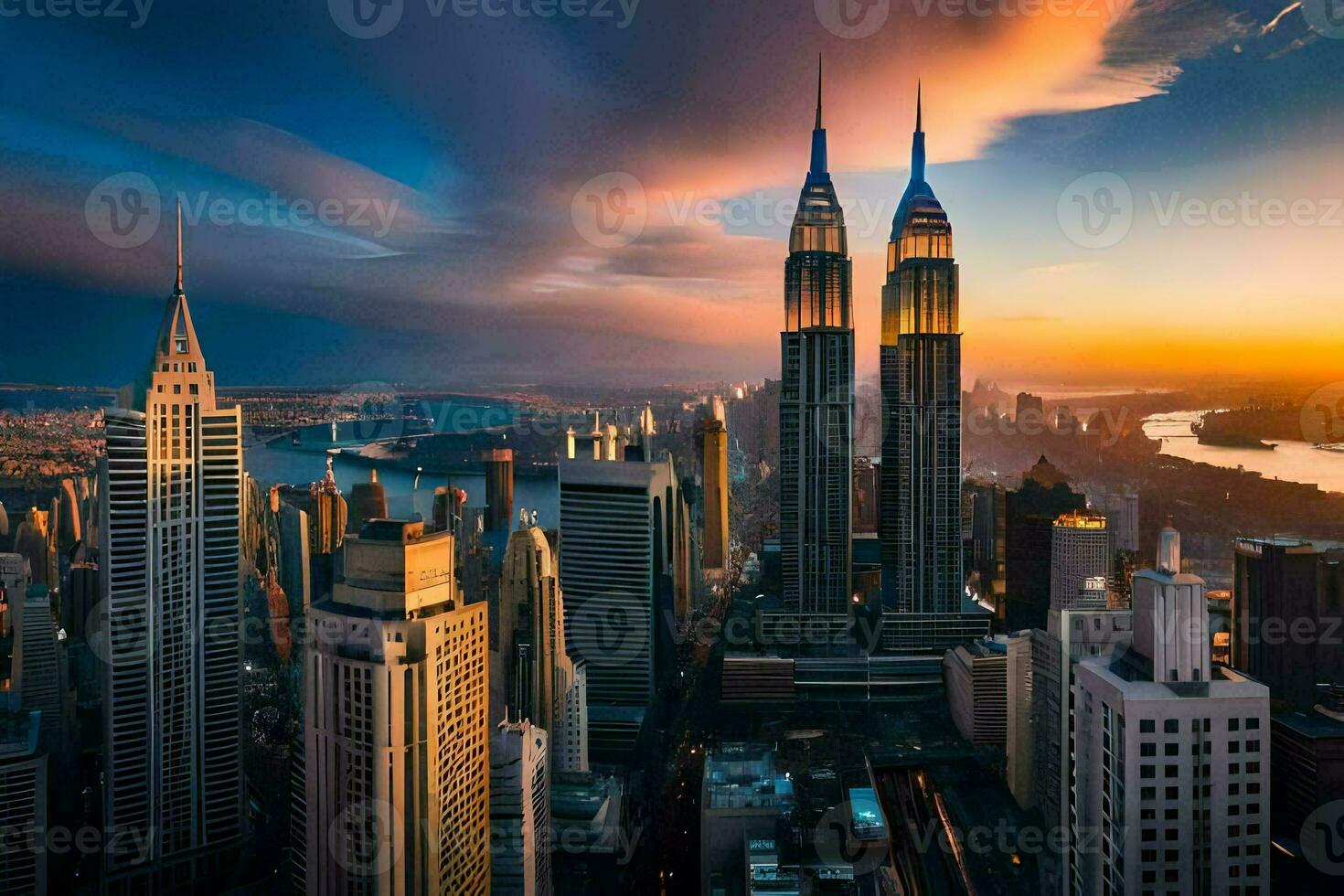 the petronas twin towers are the tallest buildings in the world. AI-Generated photo