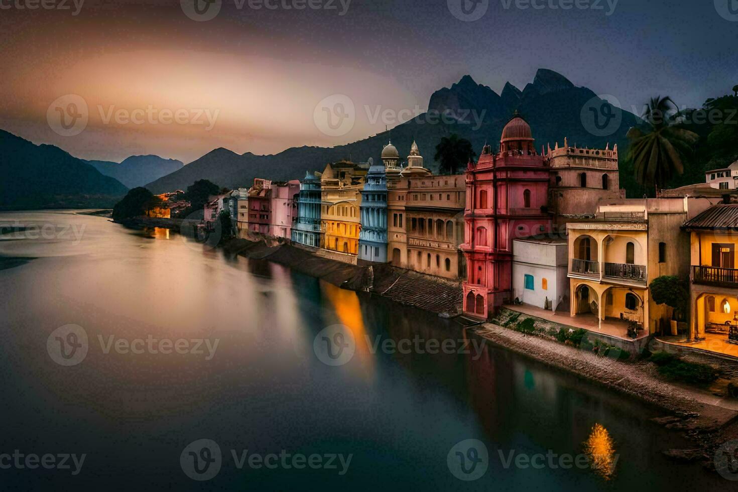 el vistoso edificios de udaipur, India. generado por ai foto