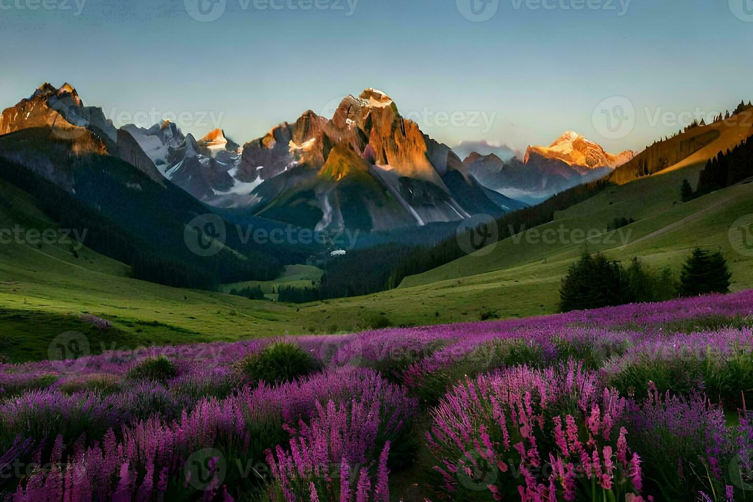 the flowers of the mountains. AI-Generated photo