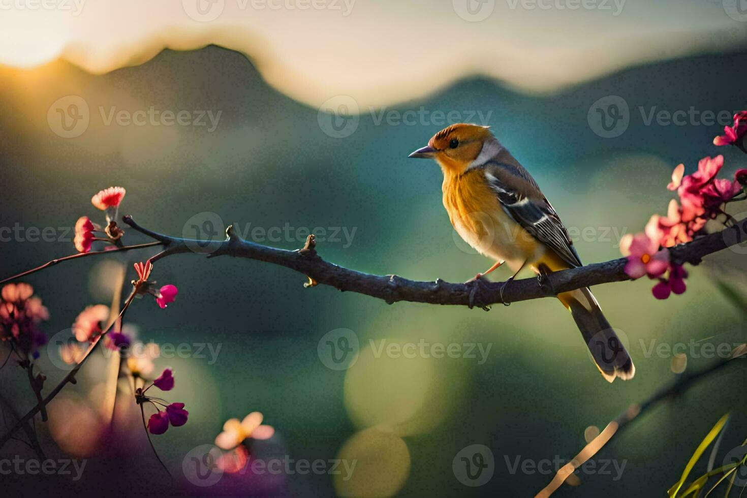 photo wallpaper the sky, bird, flowers, nature, bird, bird, bird, bird,. AI-Generated