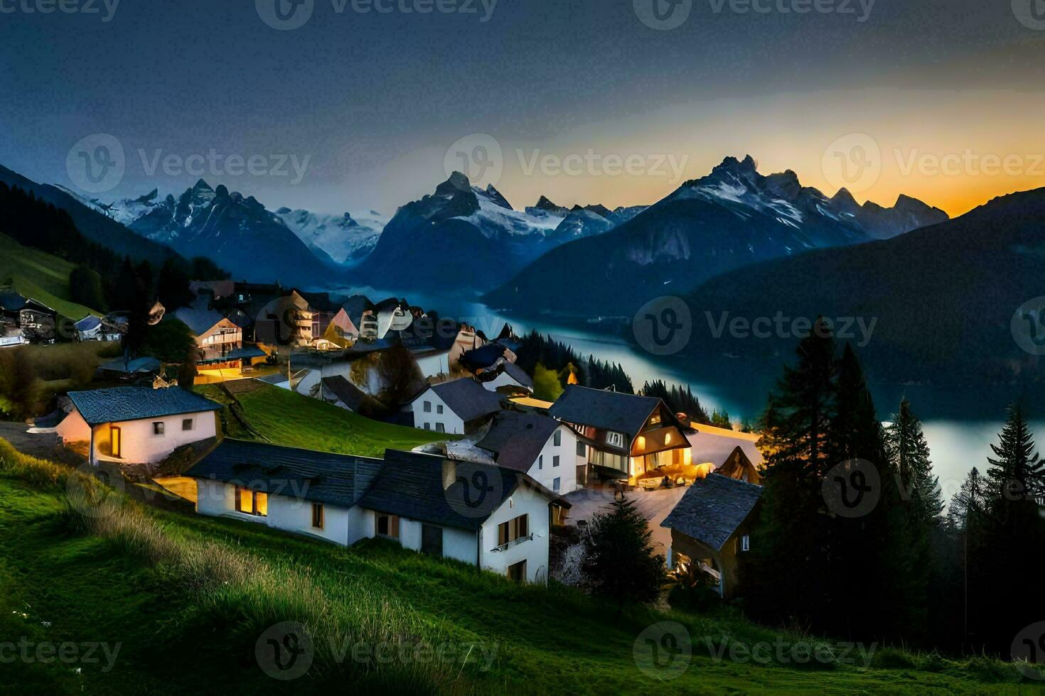 the village of alpbach, switzerland. AI-Generated photo