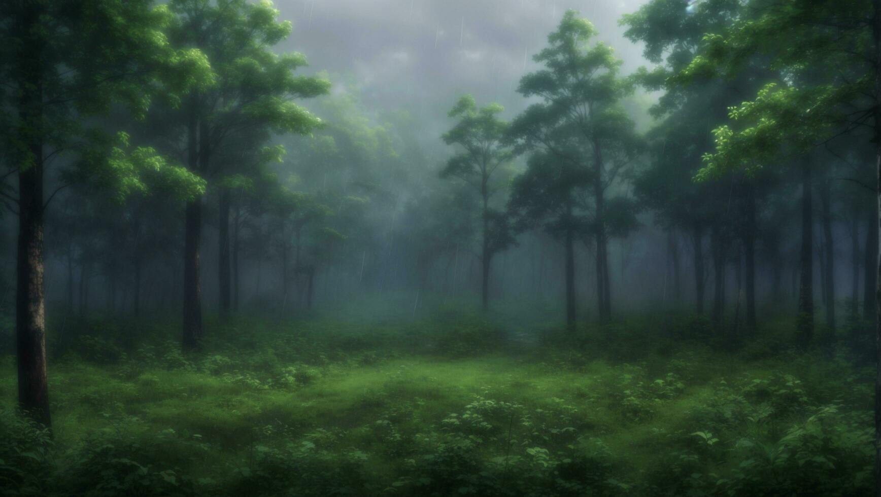 Tropical dense forest background AI Generated photo