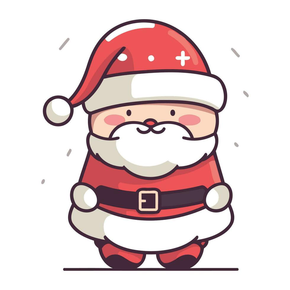linda Papa Noel claus personaje. Navidad y nuevo año vector ilustración.
