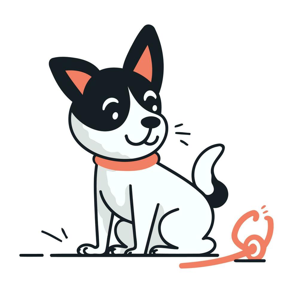 Cute cartoon chihuahua dog. Vector illustration in flat style