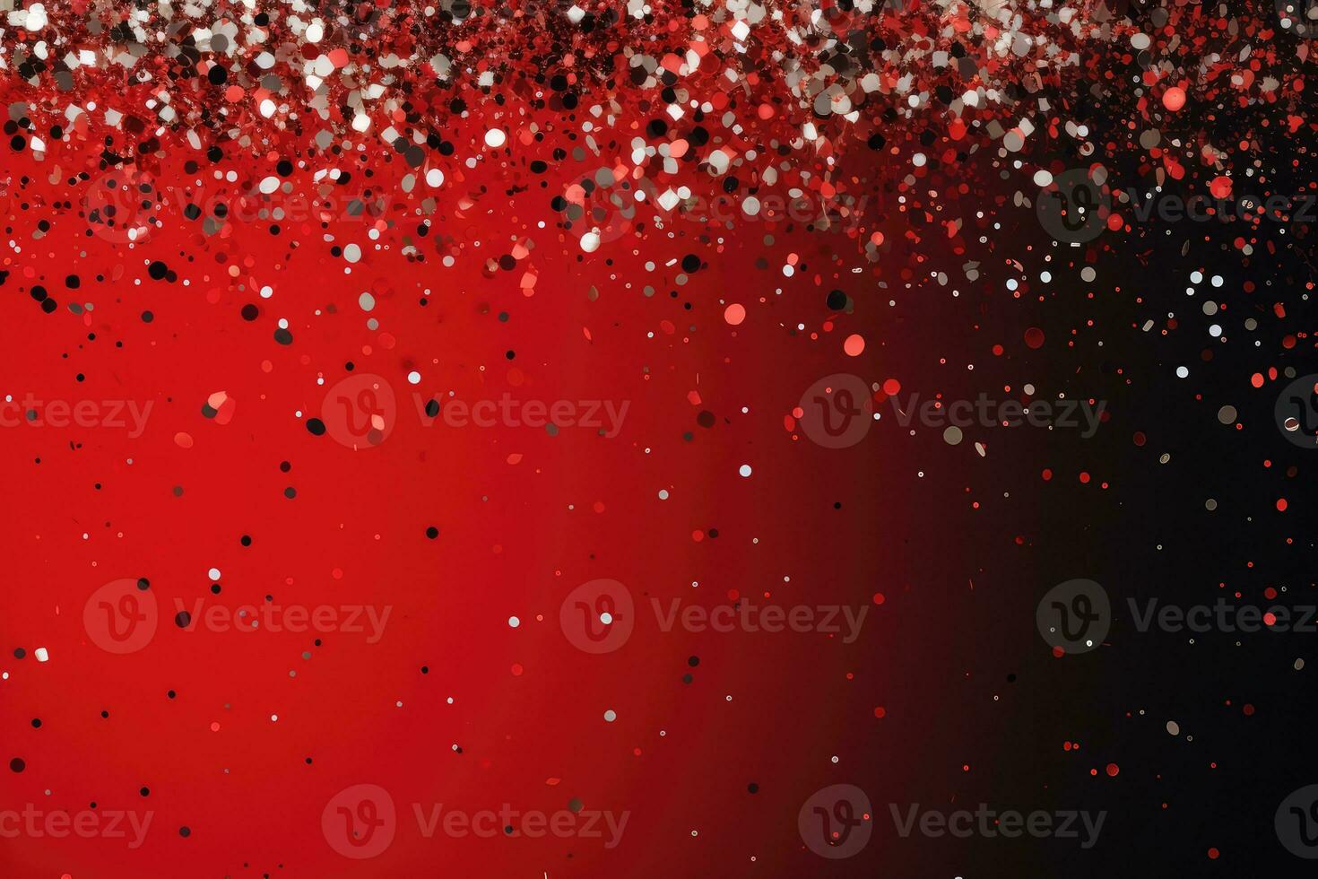 AI generated. Abstract festive red background with splash of confetti photo