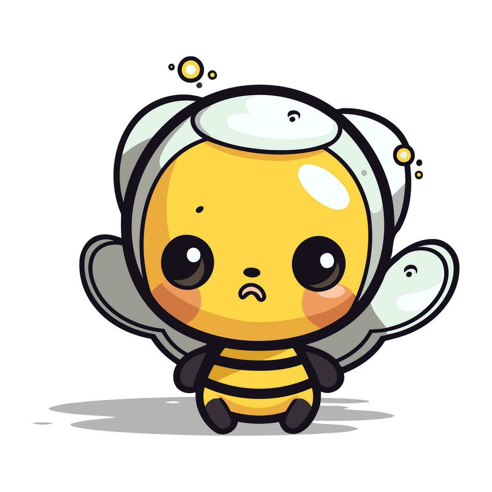 Cute bee cartoon mascot vector illustration. Mascot design concept.