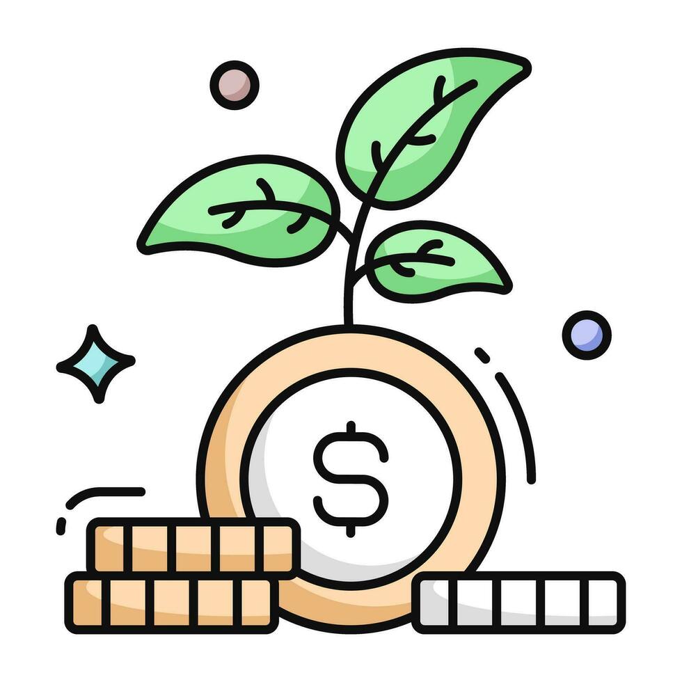 icono de diseño moderno de planta de dólar vector