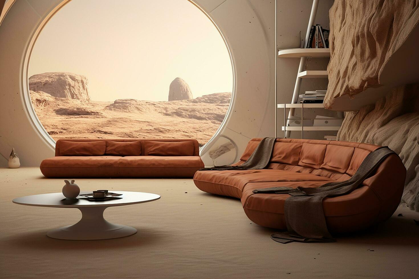futuristic minimalist saga room landscapes photo