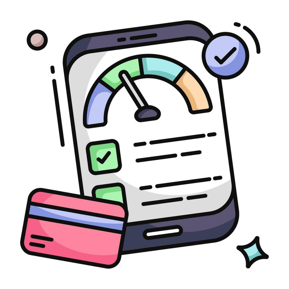 Editable design icon of mobile speed test vector