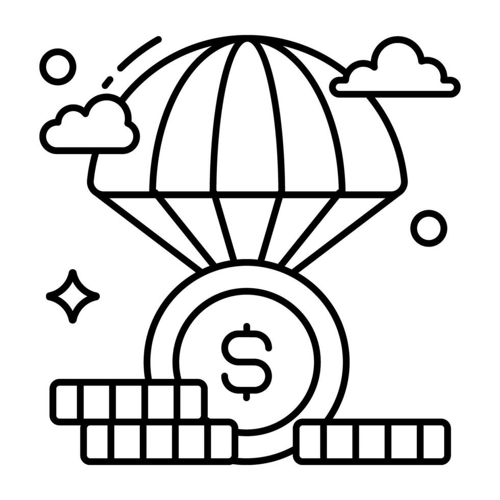 A vector design of money airdrop