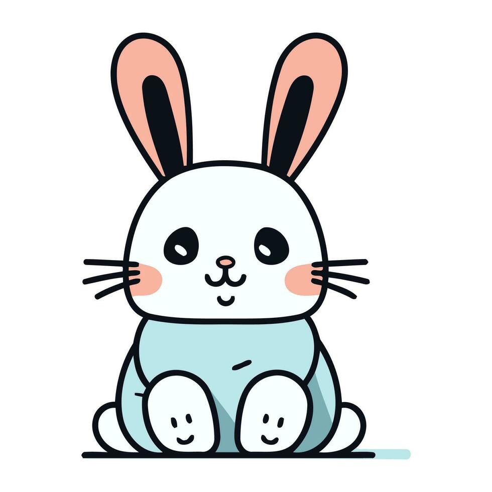 Cute bunny cartoon design. Animal zoo life nature character childhood and adorable theme Vector illustration