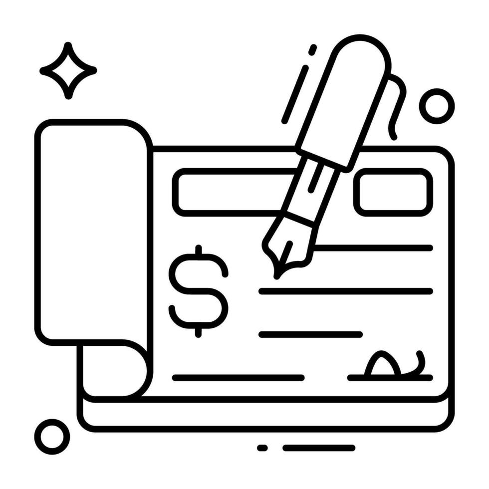 diseño vectorial de escritura de cheques vector