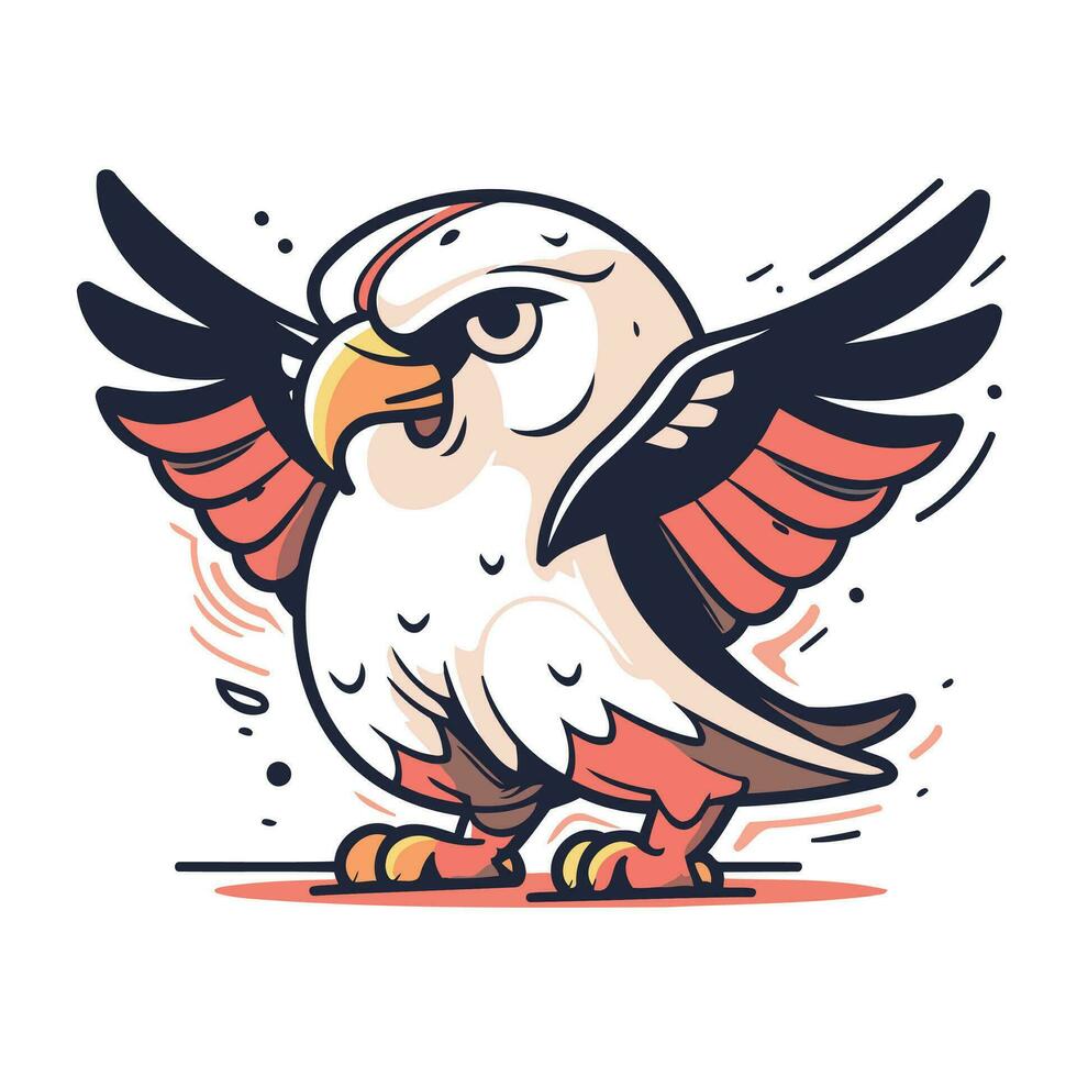 calvo águila mascota. vector ilustración aislado en un blanco antecedentes.