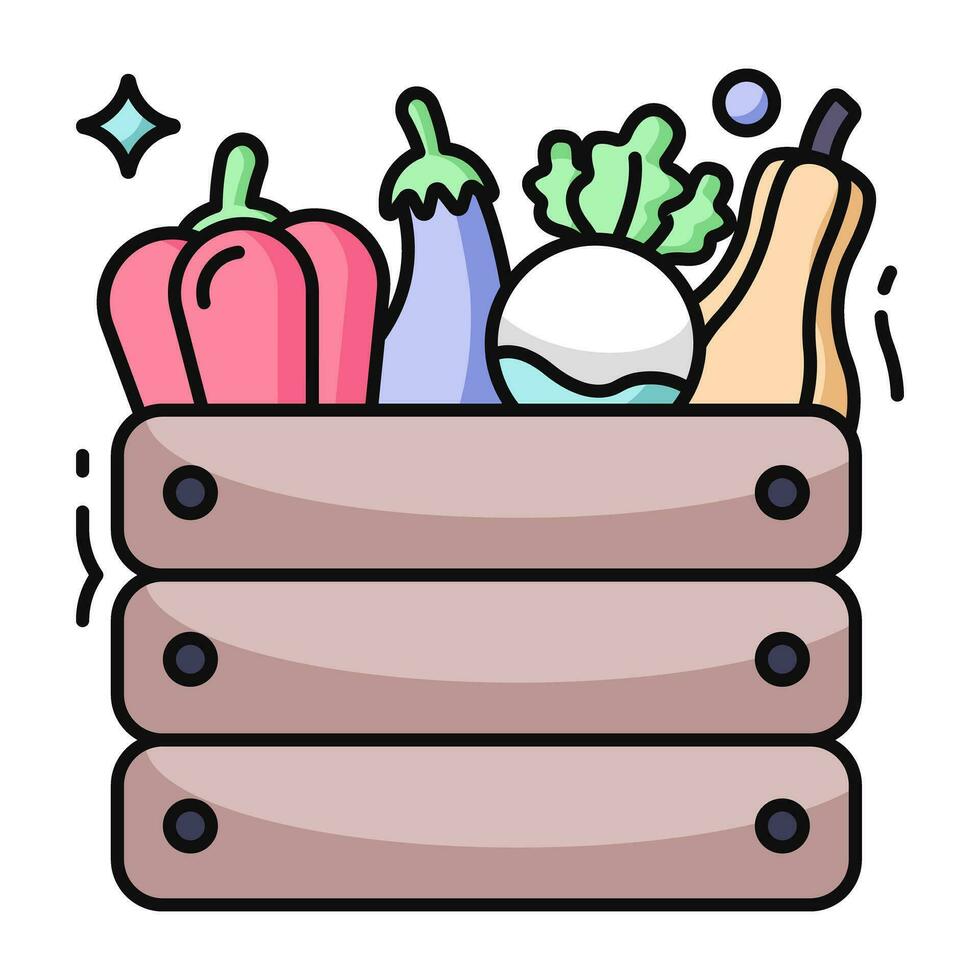 A premium download icon of vegetable basket vector