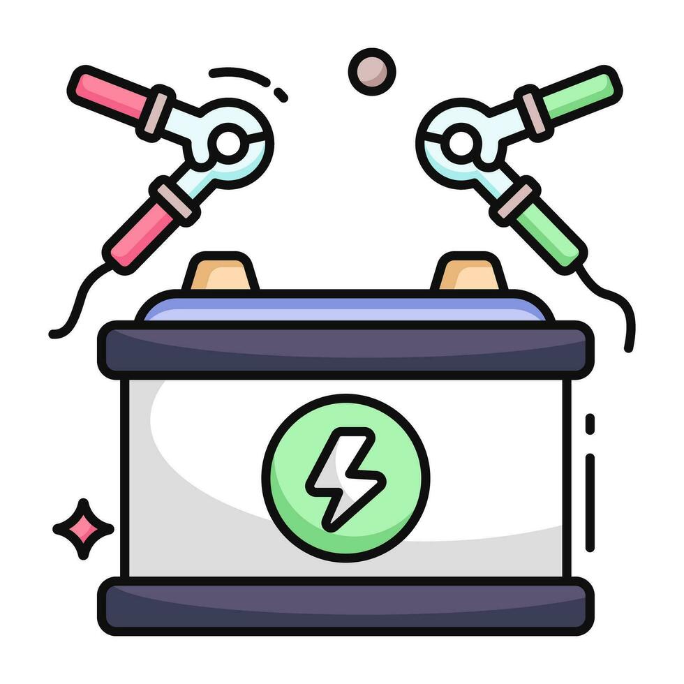 Car battery icon in flat design vector