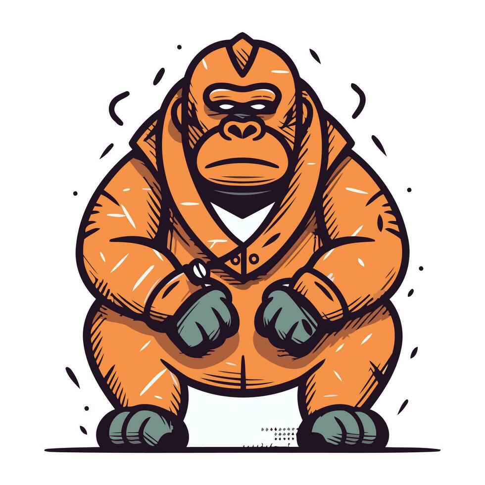 Gorilla. Vector illustration of a gorilla in cartoon style.