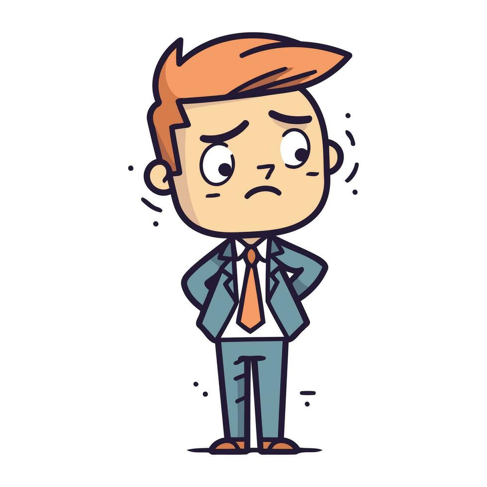 Businessman feeling angry. Vector illustration in a flat design style.