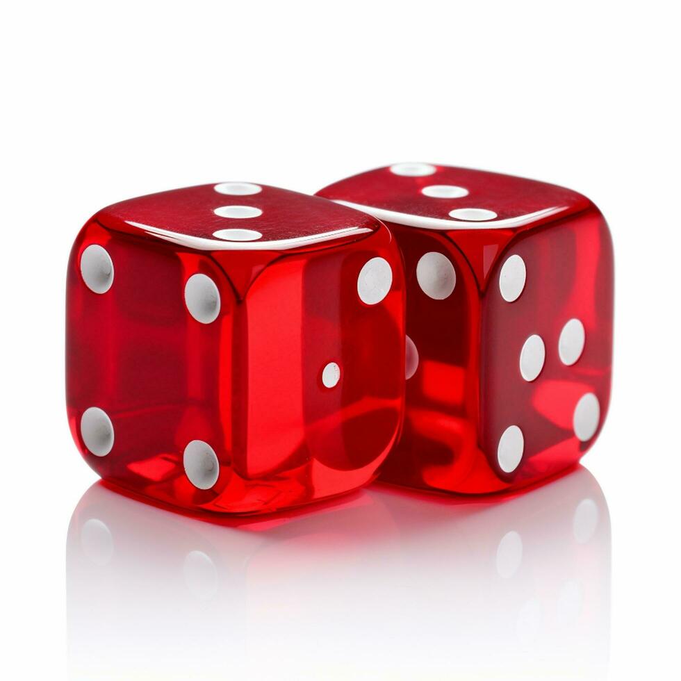 Red glass playing dice  Generative Ai photo