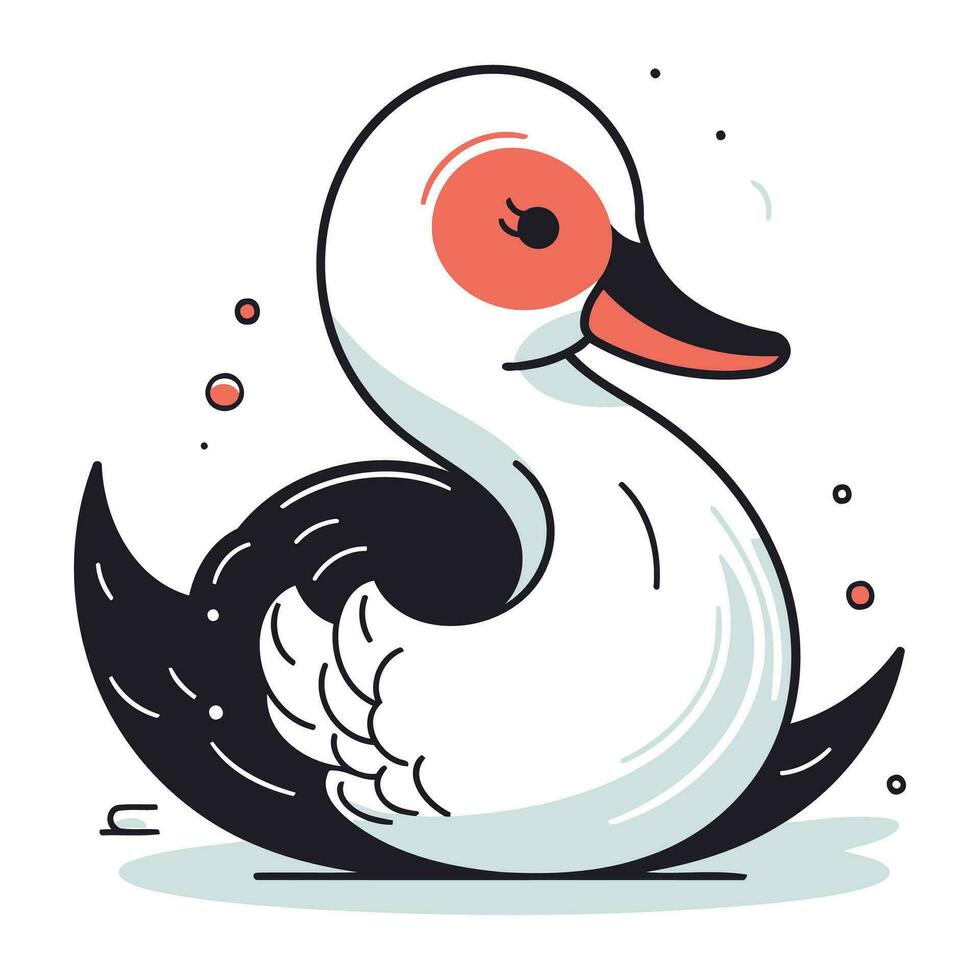 Duck. Vector illustration. Isolated on a white background.