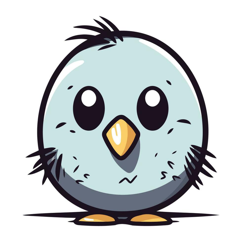 Cute bird isolated on a white background. Vector illustration in cartoon style.