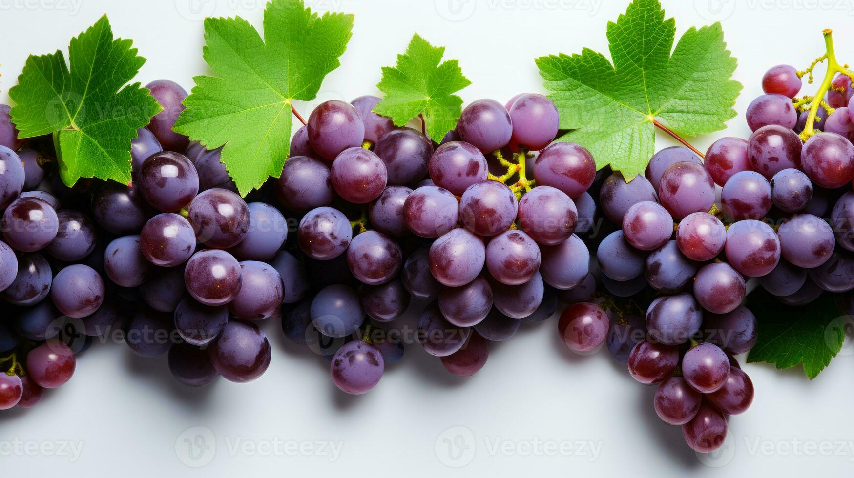 Fresh grape slice background on white background. Ai generated. photo