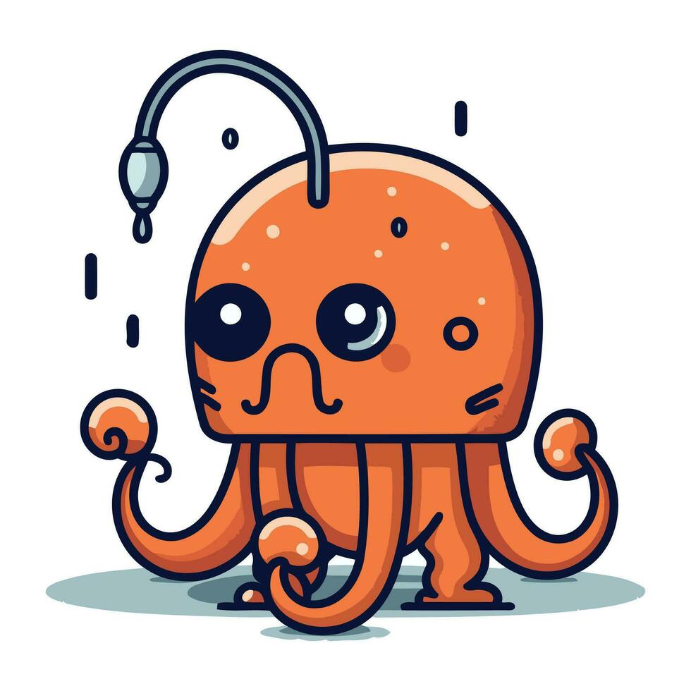 pulpo personaje vector ilustración. linda dibujos animados pulpo mascota.