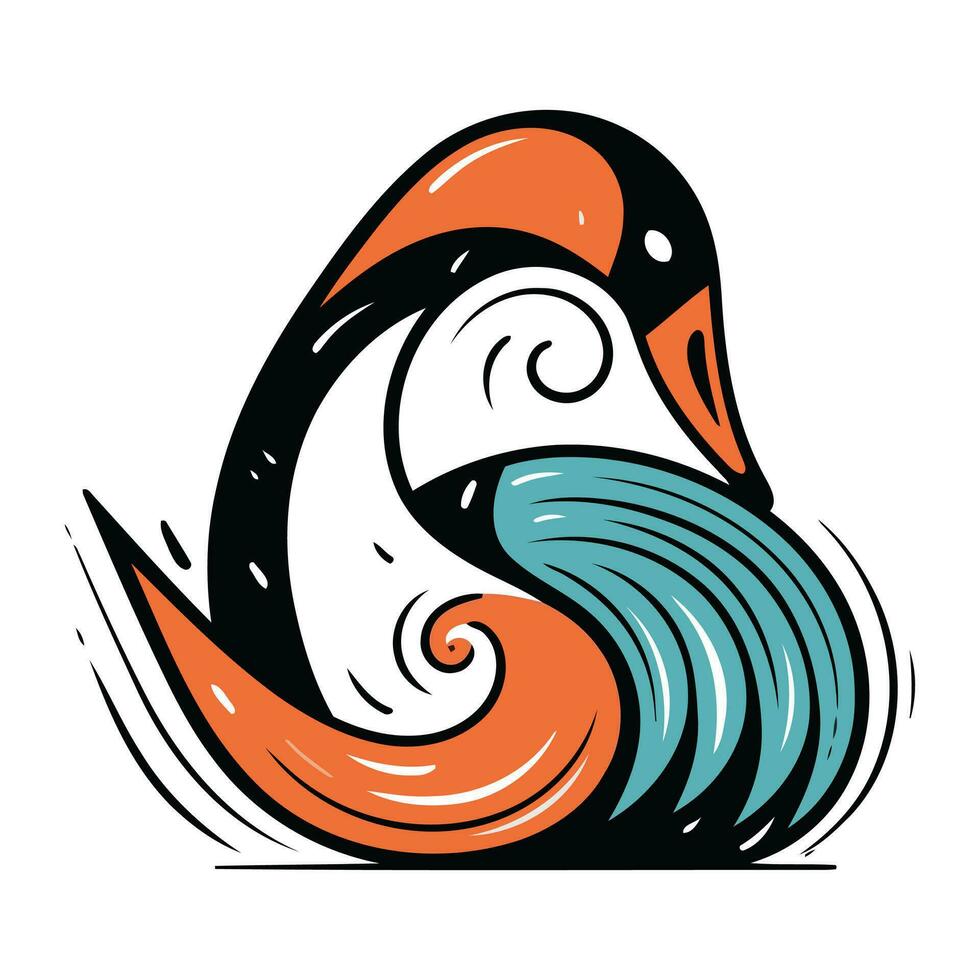 vector ilustración de un cisne en un blanco antecedentes. diseño elemento.