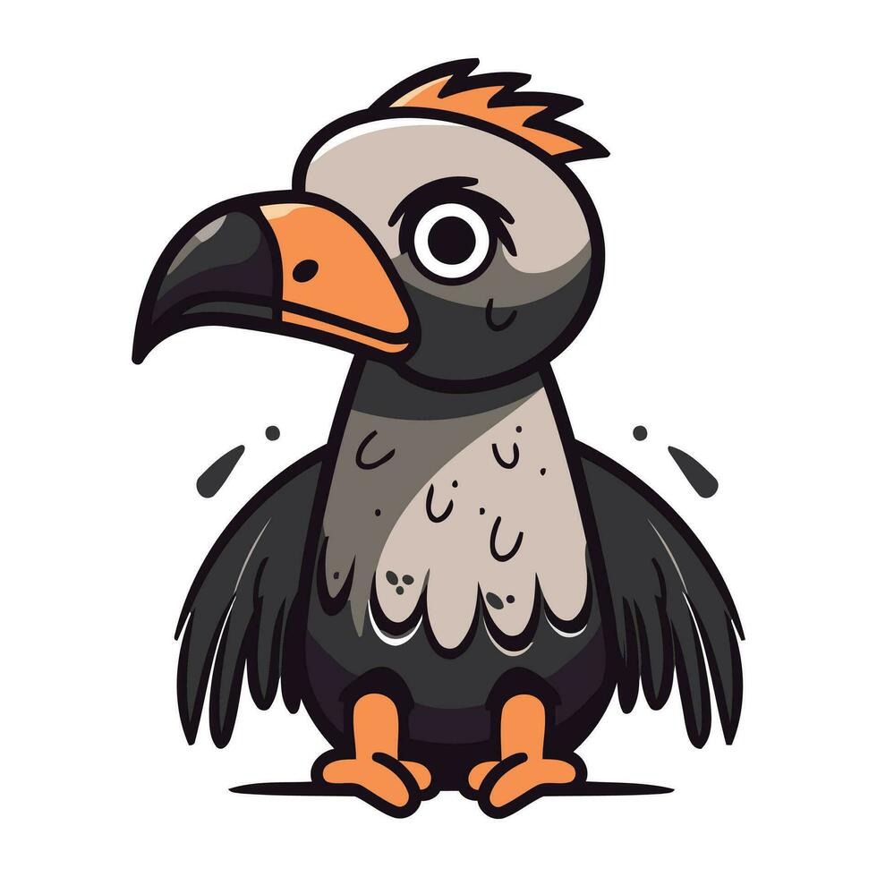 Cartoon vulture. Vector illustration isolated on a white background.