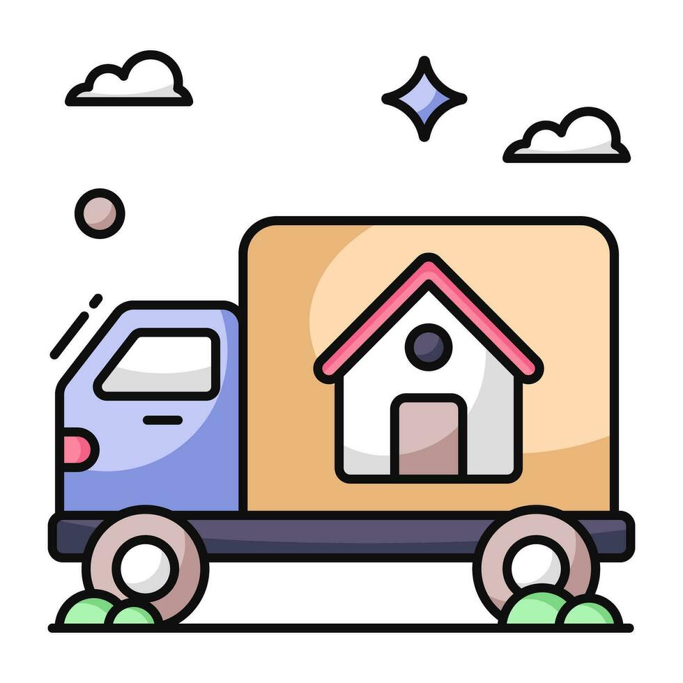 Modern design icon of moving home vector
