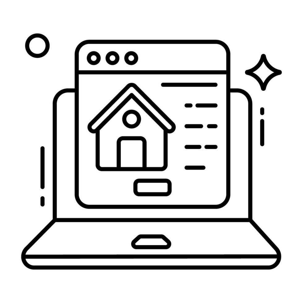 Conceptual ine design icon of real estate website vector