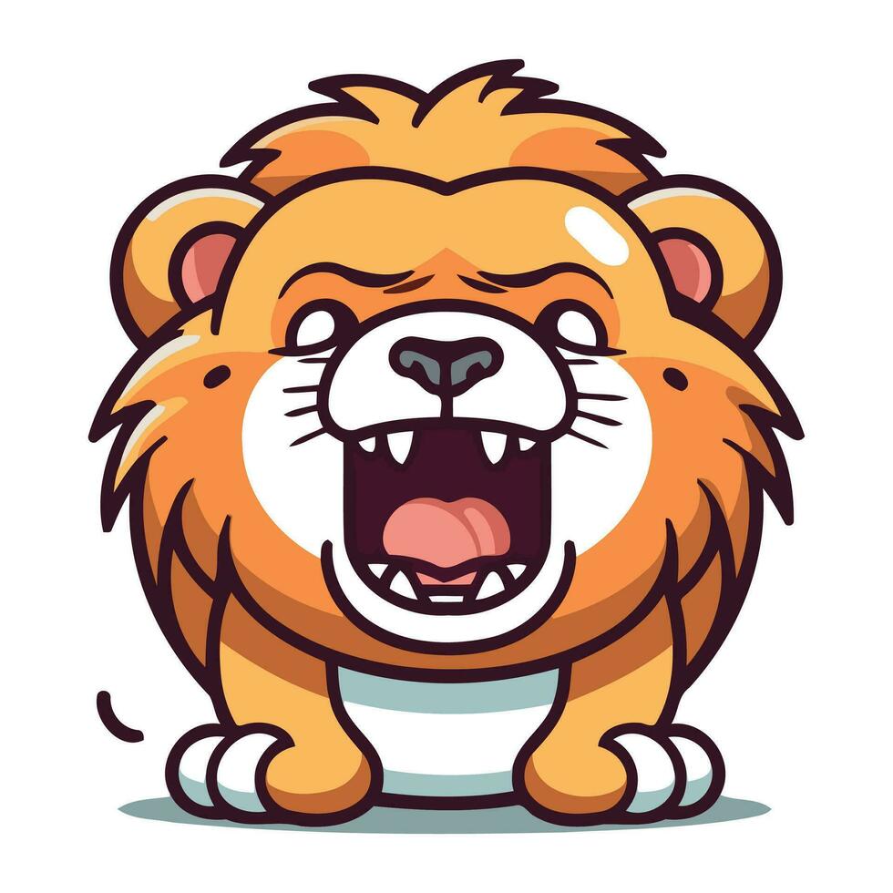Lion Cartoon Mascot Character Mascot Vector Illustration
