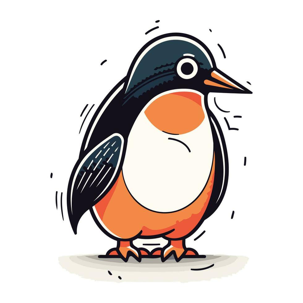 linda dibujos animados pingüino. vector ilustración. aislado en blanco antecedentes.
