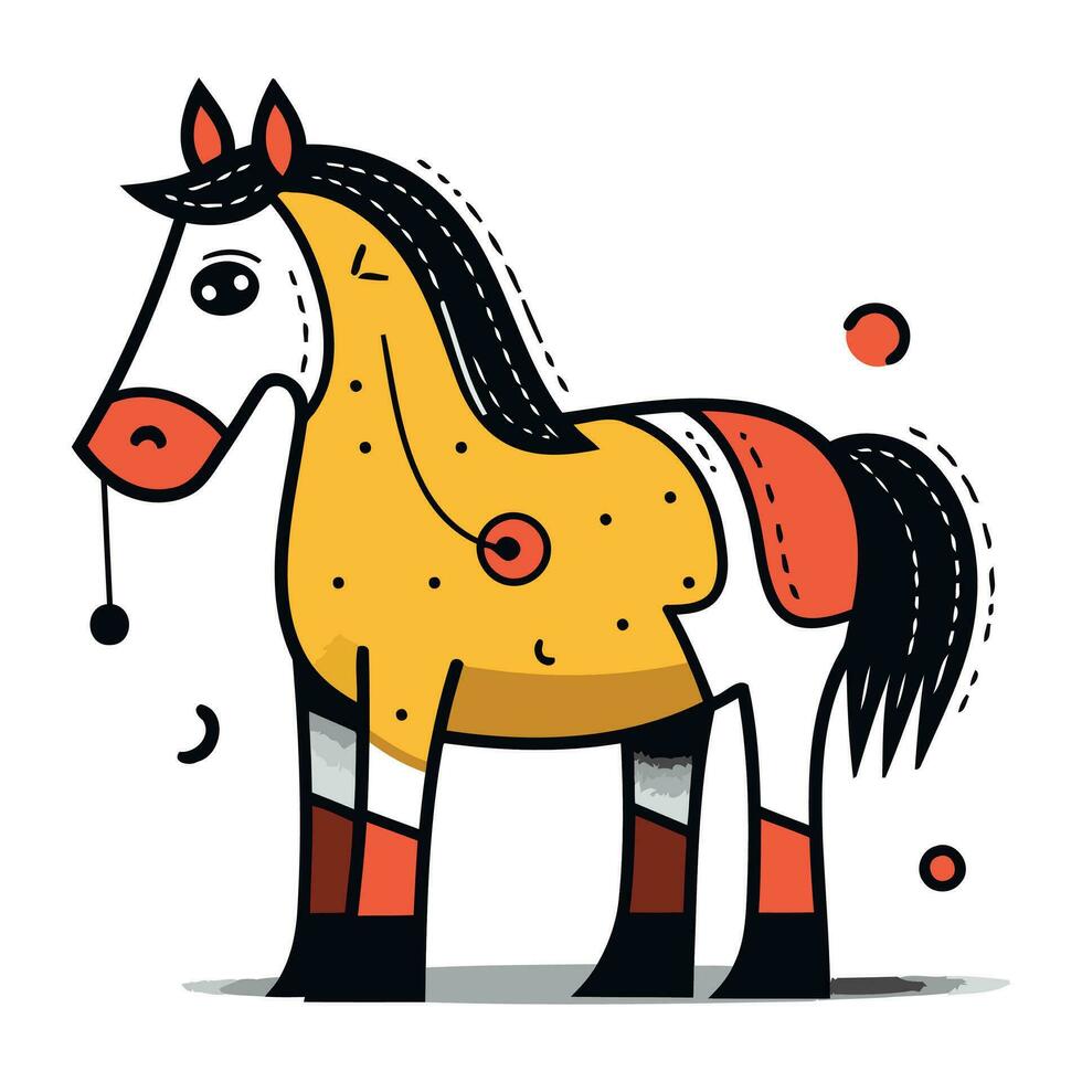 Horse vector illustration. Cute cartoon style. Vector illustration.