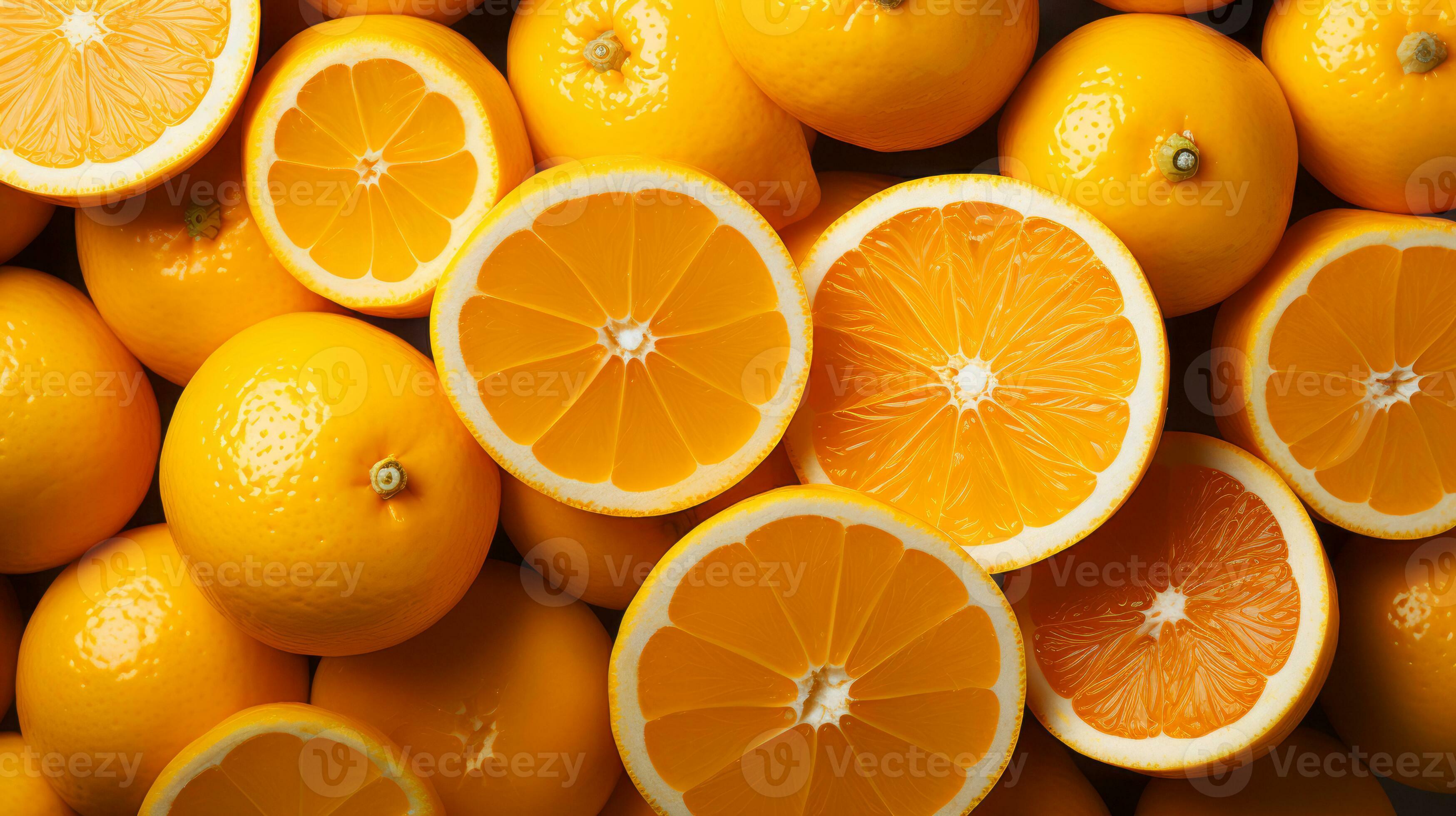 Fresh tangerine slice background on white background. Ai generated