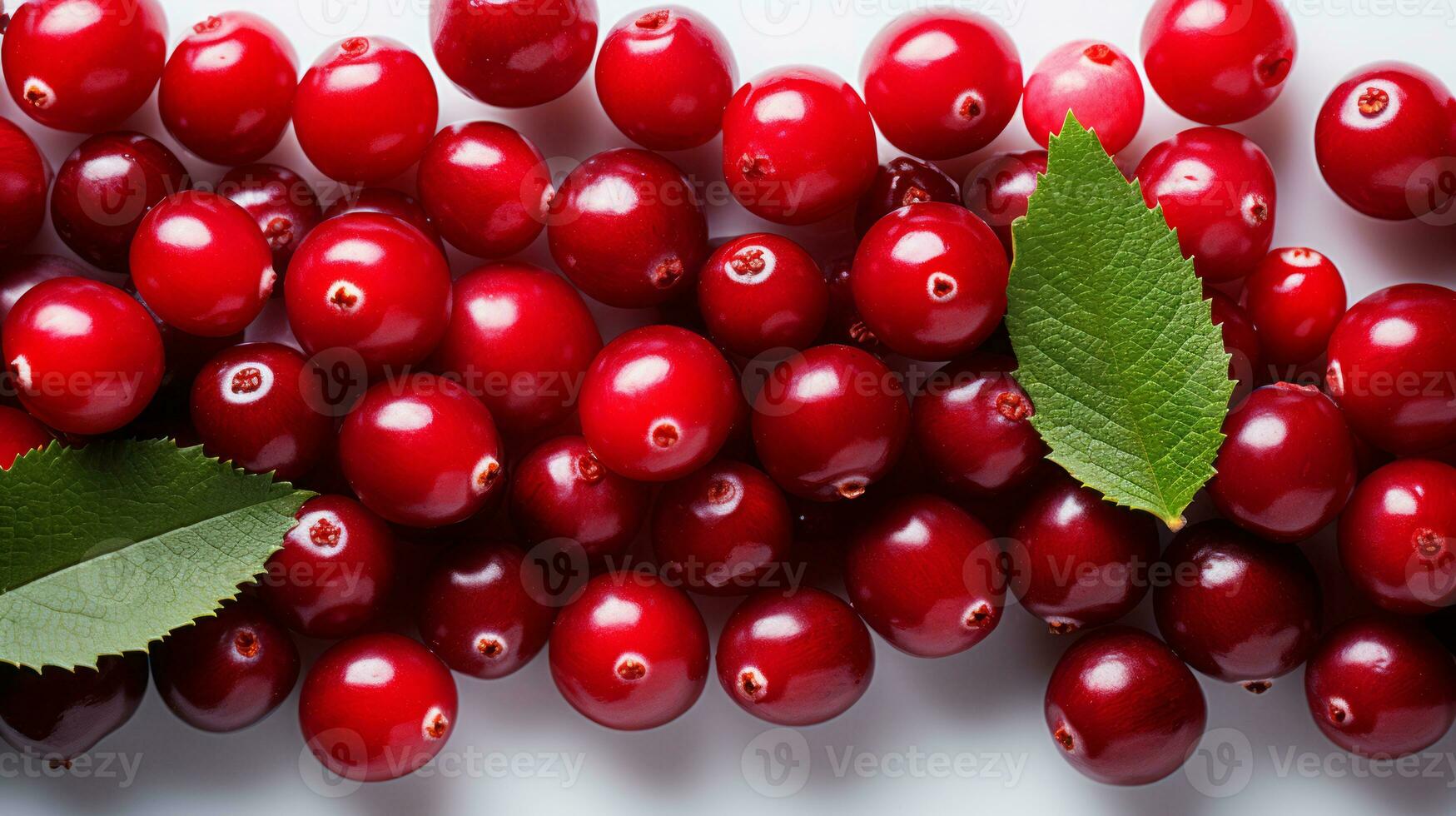 Fresh cranberry slice background on white background. Ai generated. photo