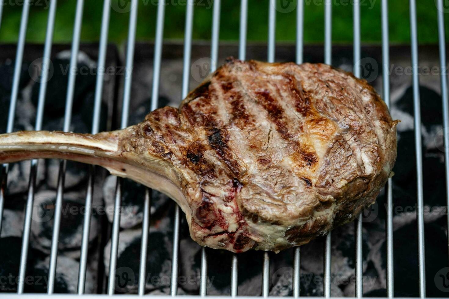 Tomahawk steak with herbs and spices photo