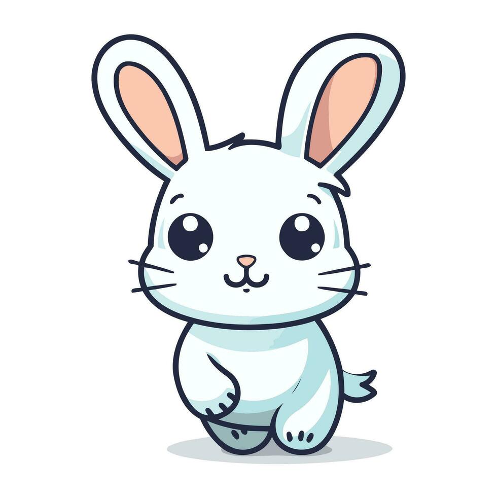 Cute bunny character design. Vector illustration. Cute cartoon bunny.