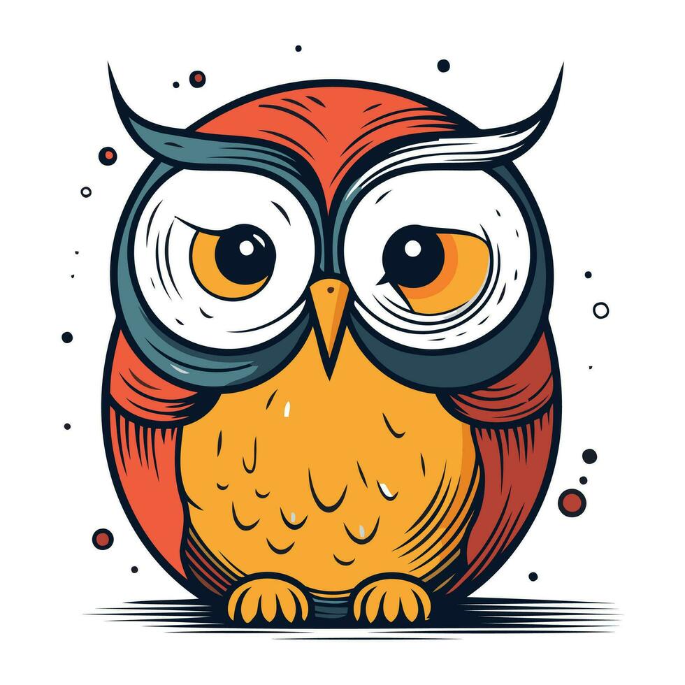 Owl. Vector illustration. Isolated on a white background.