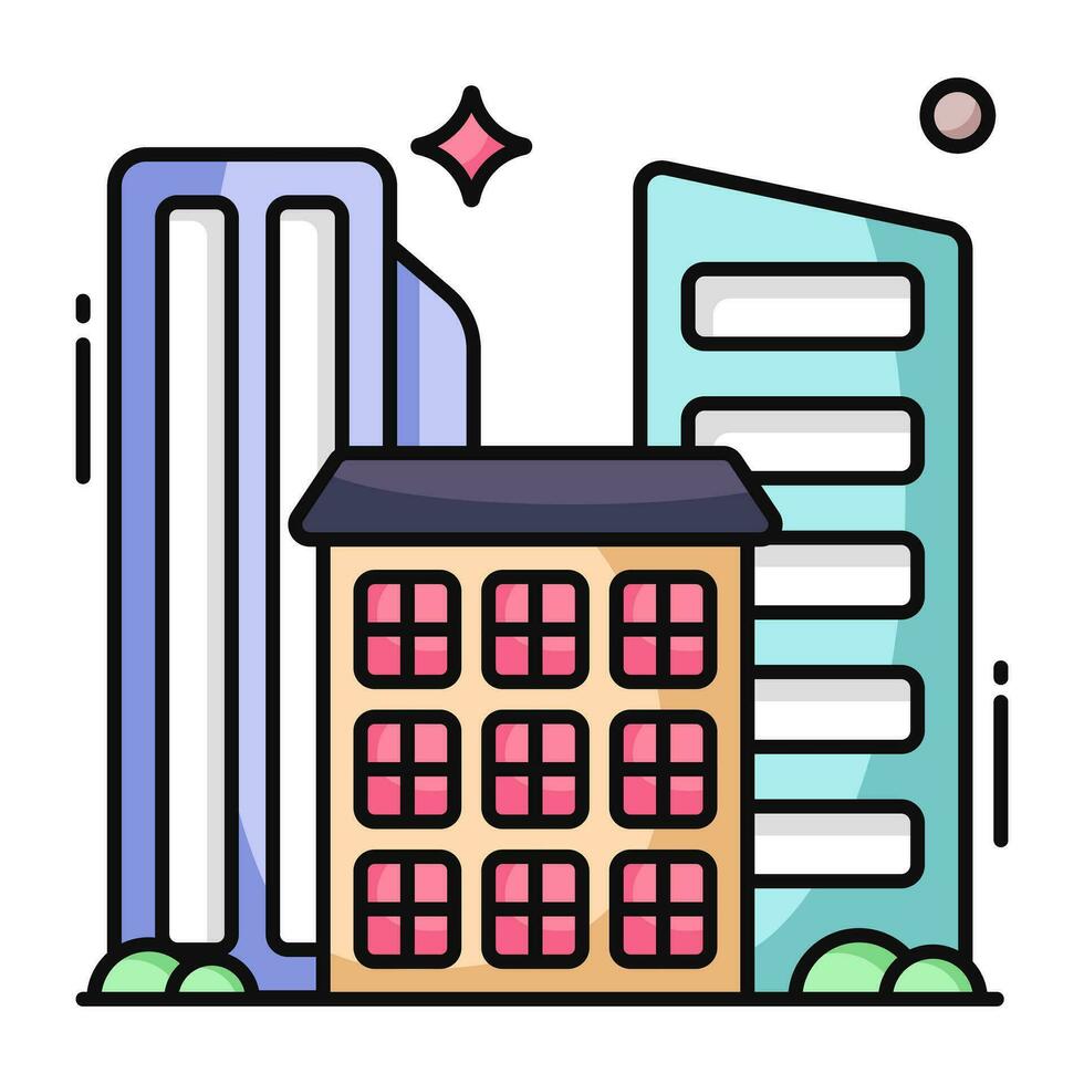 Modern design icon of commercial building vector