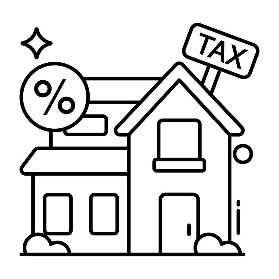 Editable design icon of property tax vector