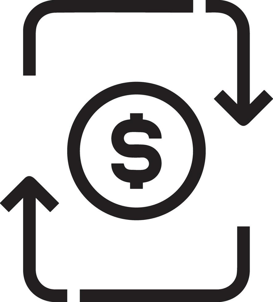 Money exchange payment icon symbol vector image. Illustration of the dollar currency coin graphic design image