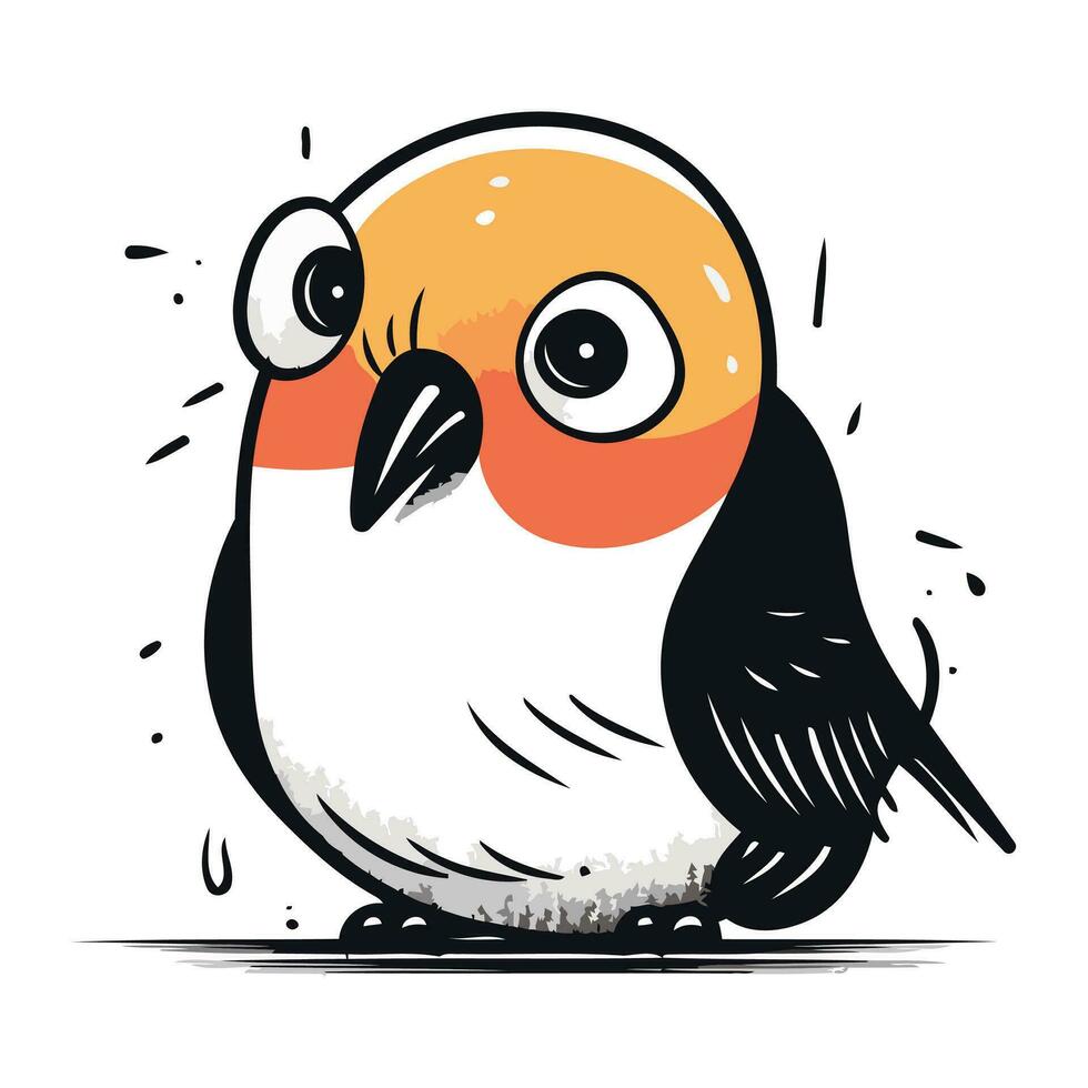 Cute cartoon bird on white background. Vector illustration for your design