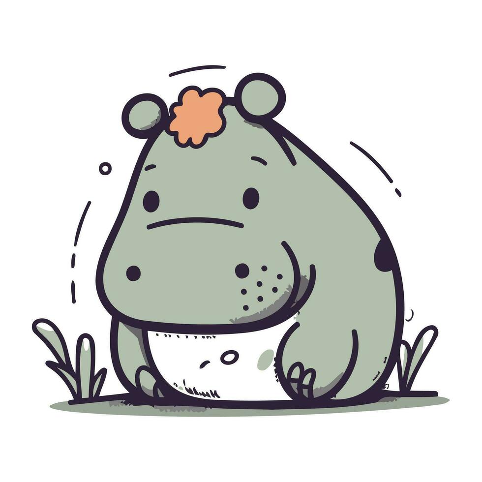 Cartoon hippo. Vector illustration of a cartoon hippo.