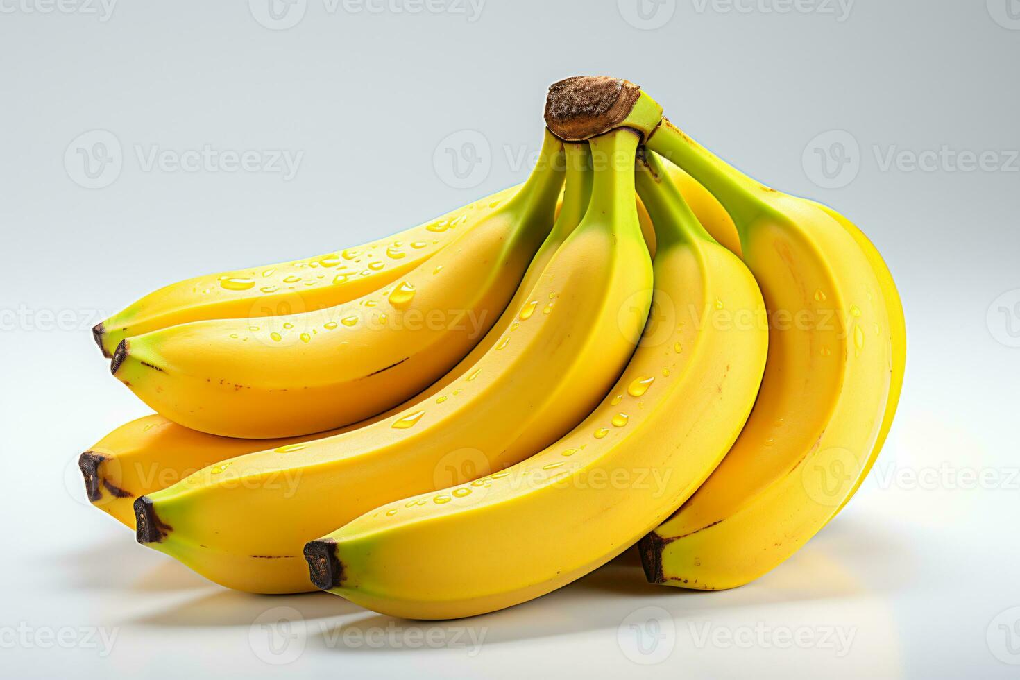Bunch of bananas isolated on white background with clipping path and full depth of field. ai generative photo