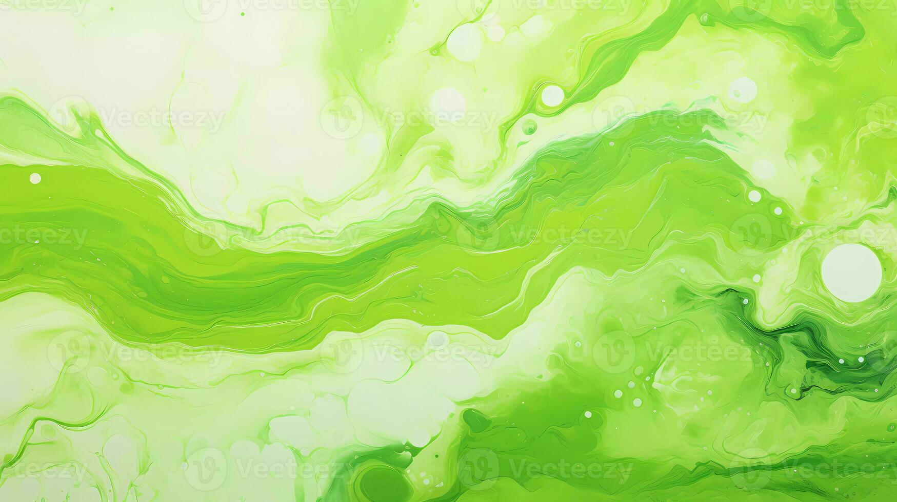 AI Generated Marble art painting green abstract liquid paint pattern. Marbling wallpaper design with natural luxury style swirls. photo